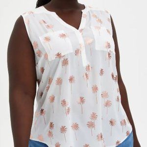 TORRID HARPER PALM FLOWING TOP EASTER SPRING 30w 6